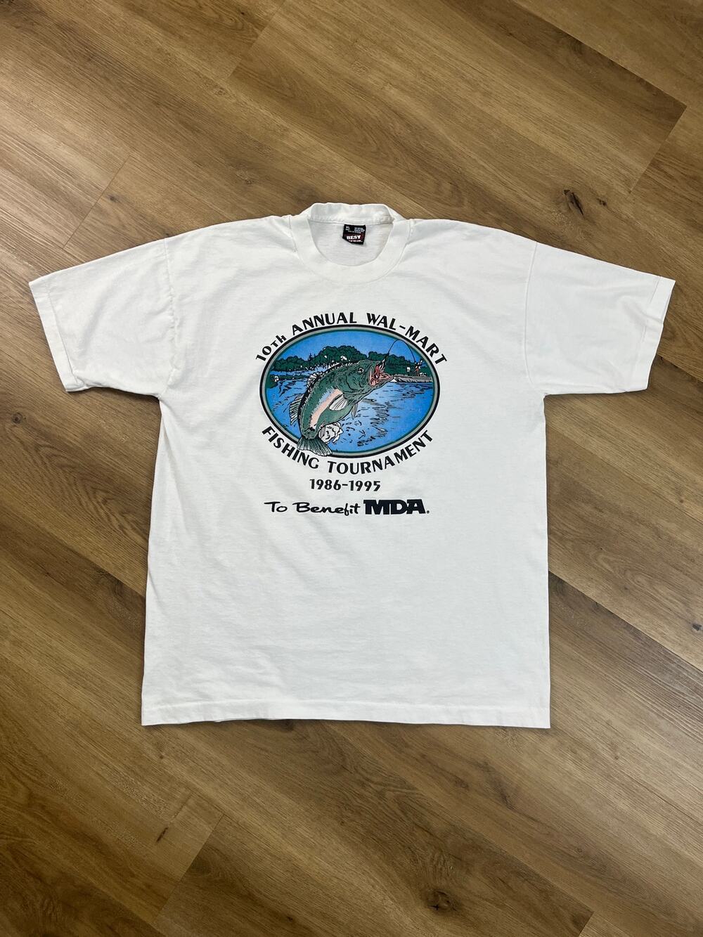 Vintage 1995 Wal-Mart Fishing Tournament Tee Size XL